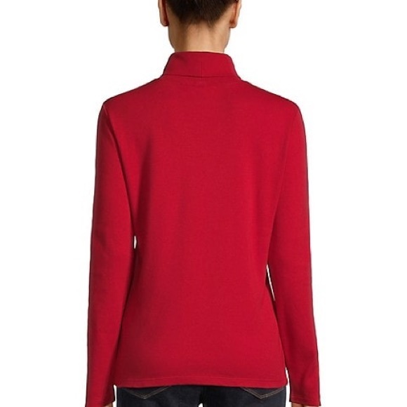 Red Karen Scott Turtleneck Top - Picture 3 of 5